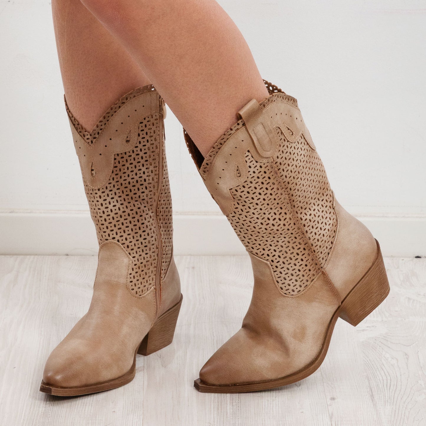 toocool stivali donna estivi western texani traforati 6y220