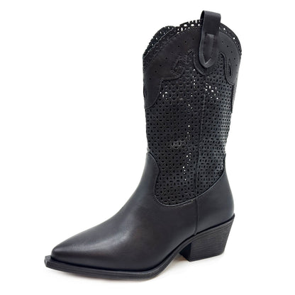 toocool stivali donna estivi western texani traforati 6y220
