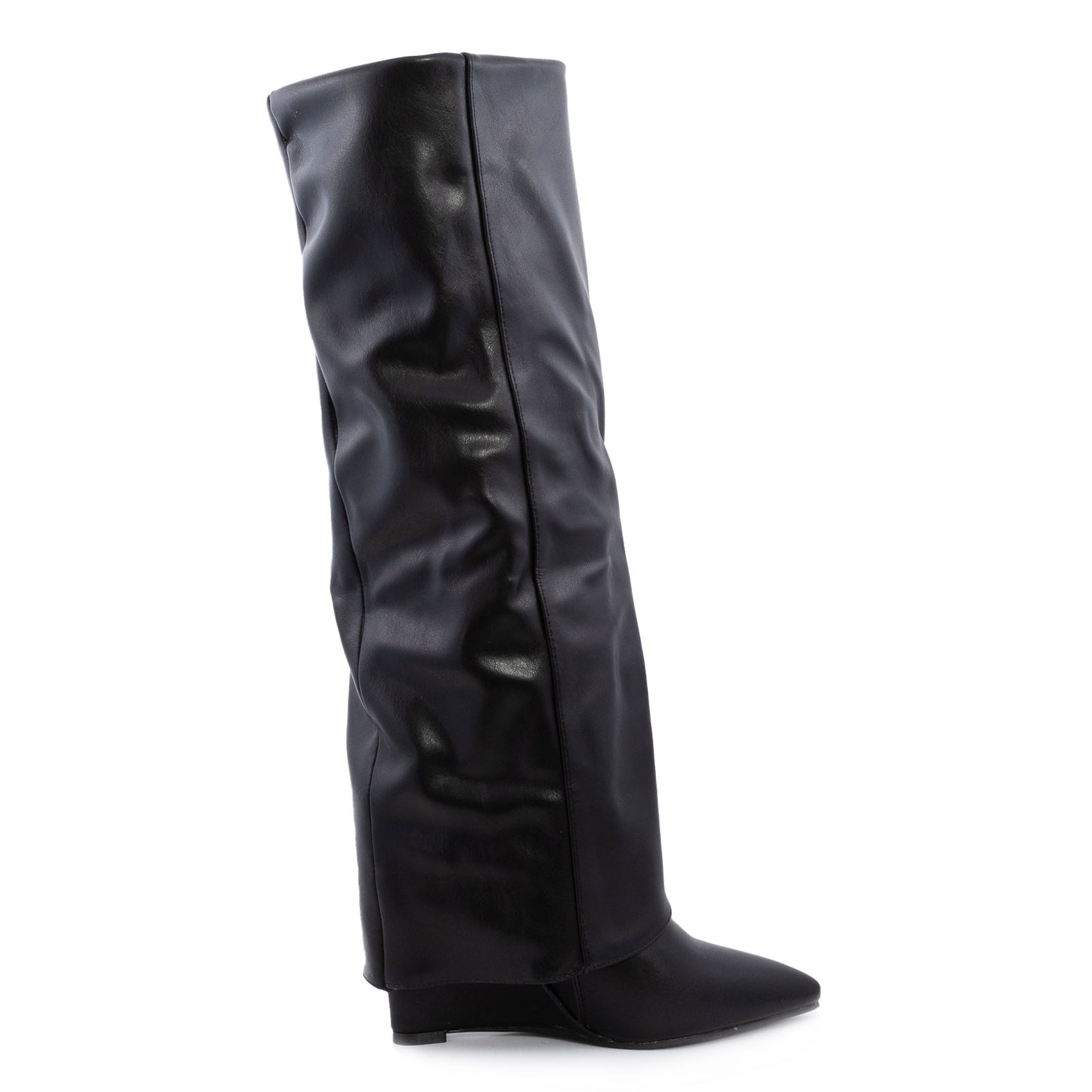 toocool stivali donna ginocchio gambale tubo risvolto zeppa 703js