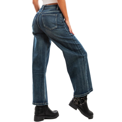 toocool jeans donna pantaloni denim campana zampa vita alta fx1203