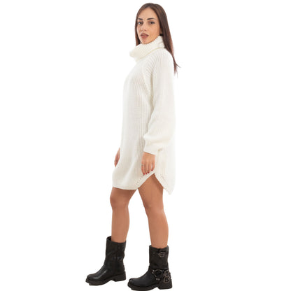 toocool vestito maxi maglione lungo donna miniabito tricot vb 5205