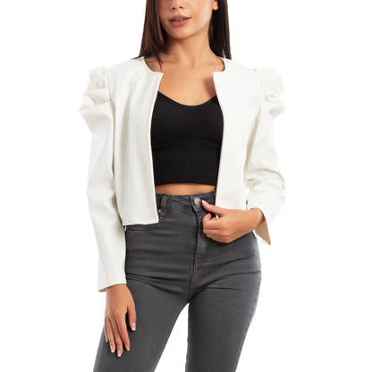 toocool giacca bolero simil pelle maniche sbuffo toocool vi 3010