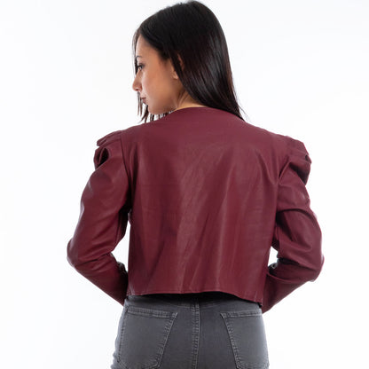 toocool giacca bolero simil pelle maniche sbuffo toocool vi 3010
