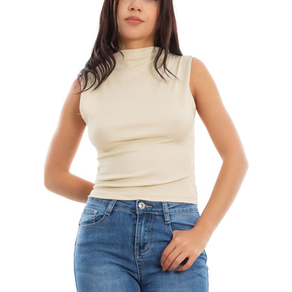 toocool top donna corto costine smanicato elasticizzato vi 5033
