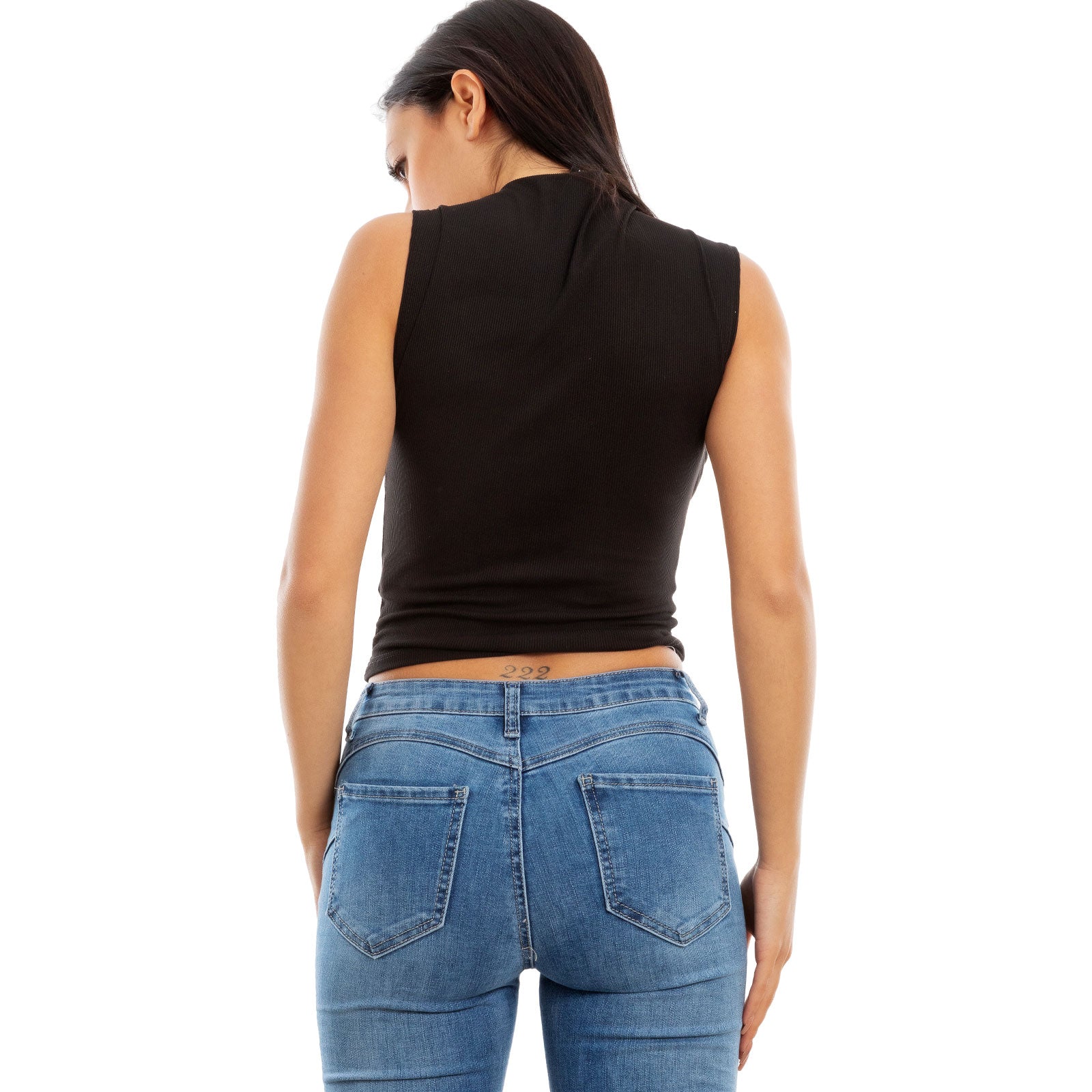 toocool top donna corto costine smanicato elasticizzato vi 5033
