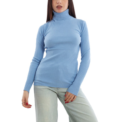 toocool maglione donna maglia a costine dolcevita collo alto vi 6880