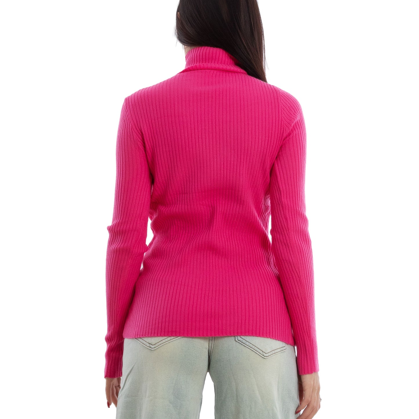 toocool maglione donna maglia a costine dolcevita collo alto vi 6880