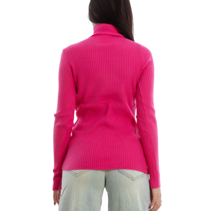 toocool maglione donna maglia a costine dolcevita collo alto vi 6880