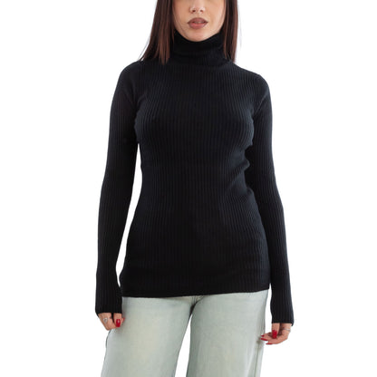 toocool maglione donna maglia a costine dolcevita collo alto vi 6880