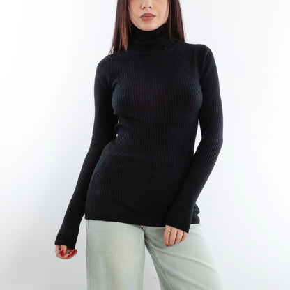 toocool maglione donna maglia a costine dolcevita collo alto vi 6880