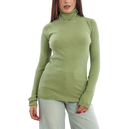 toocool maglione donna maglia a costine dolcevita collo alto vi 6880