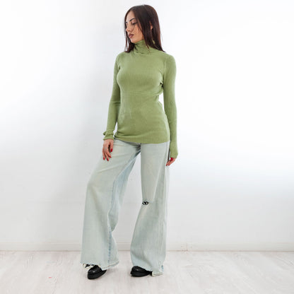 toocool maglione donna maglia a costine dolcevita collo alto vi 6880