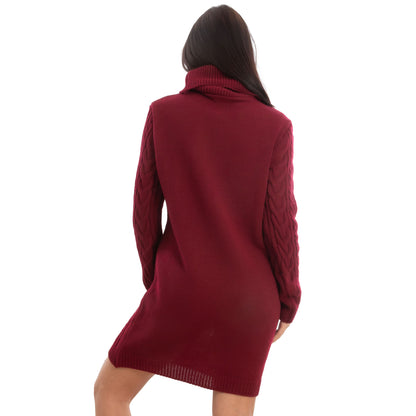 toocool maxi maglione donna miniabito vestito tricot collo alto vi 88320