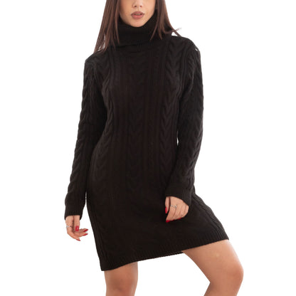 toocool maxi maglione donna miniabito vestito tricot collo alto vi 88320