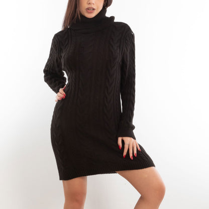 toocool maxi maglione donna miniabito vestito tricot collo alto vi 88320