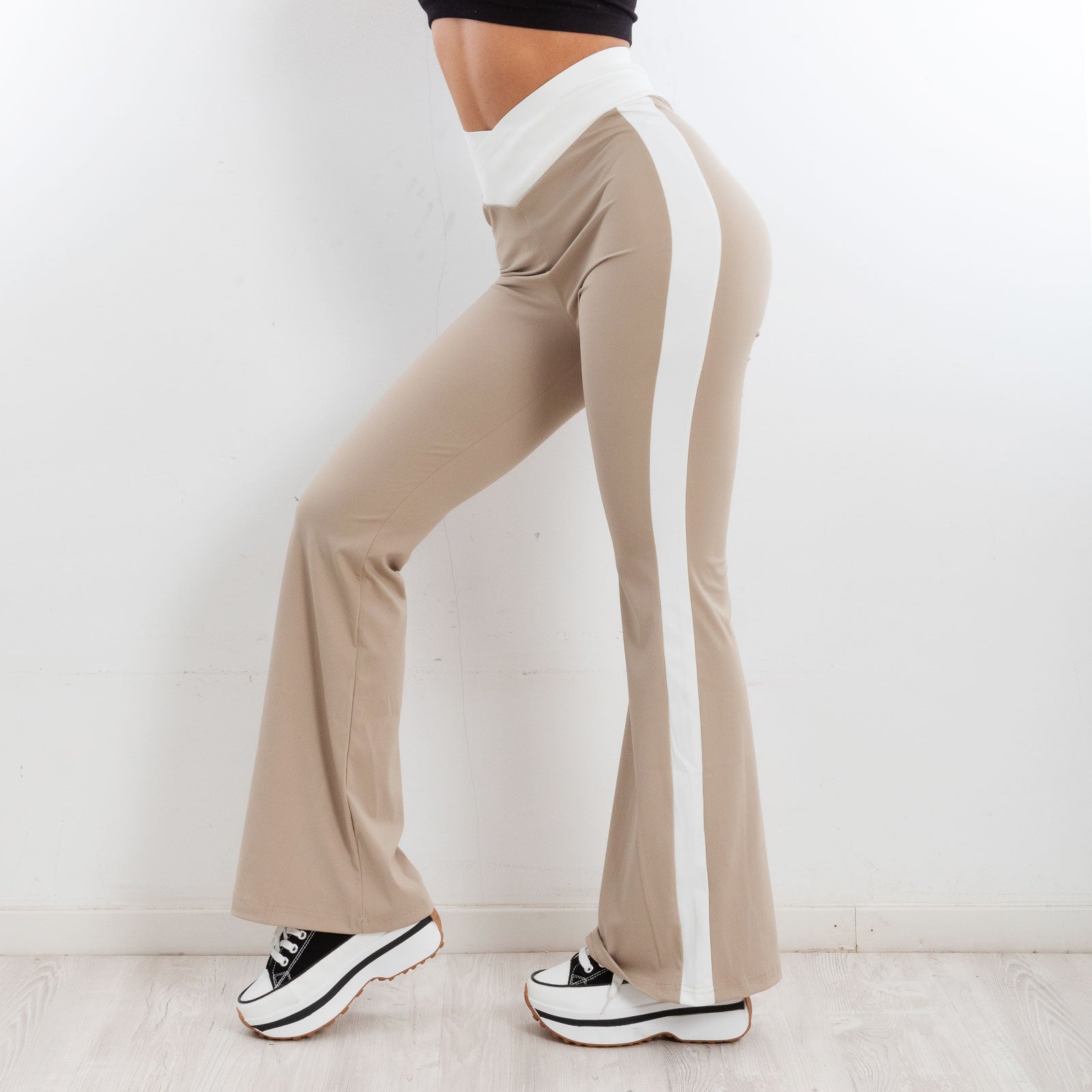 toocool leggings pantaloni donna zampa vita alta elasticizzati yy011