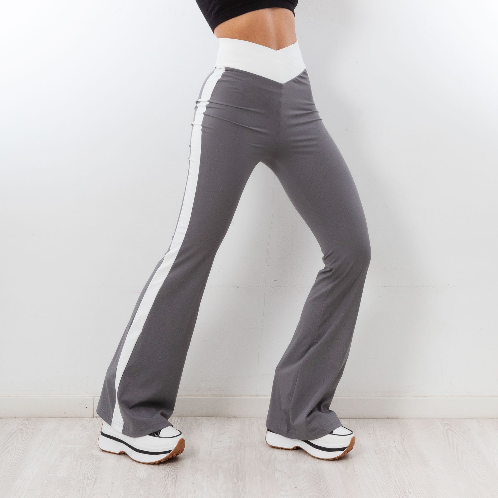 toocool leggings pantaloni donna zampa vita alta elasticizzati yy011