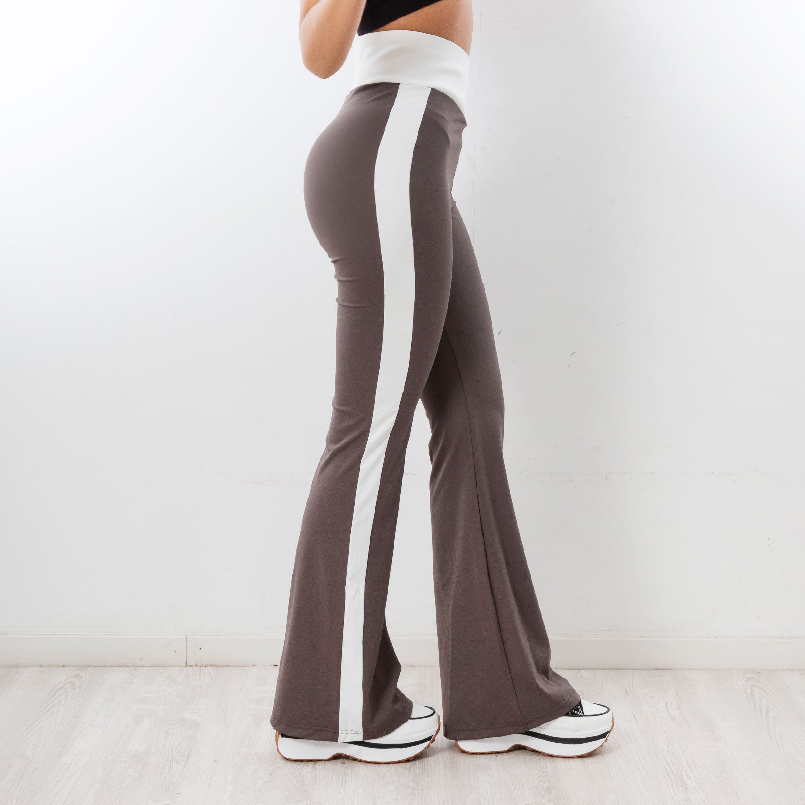 toocool leggings pantaloni donna zampa vita alta elasticizzati yy011
