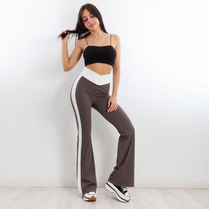 toocool leggings pantaloni donna zampa vita alta elasticizzati yy011