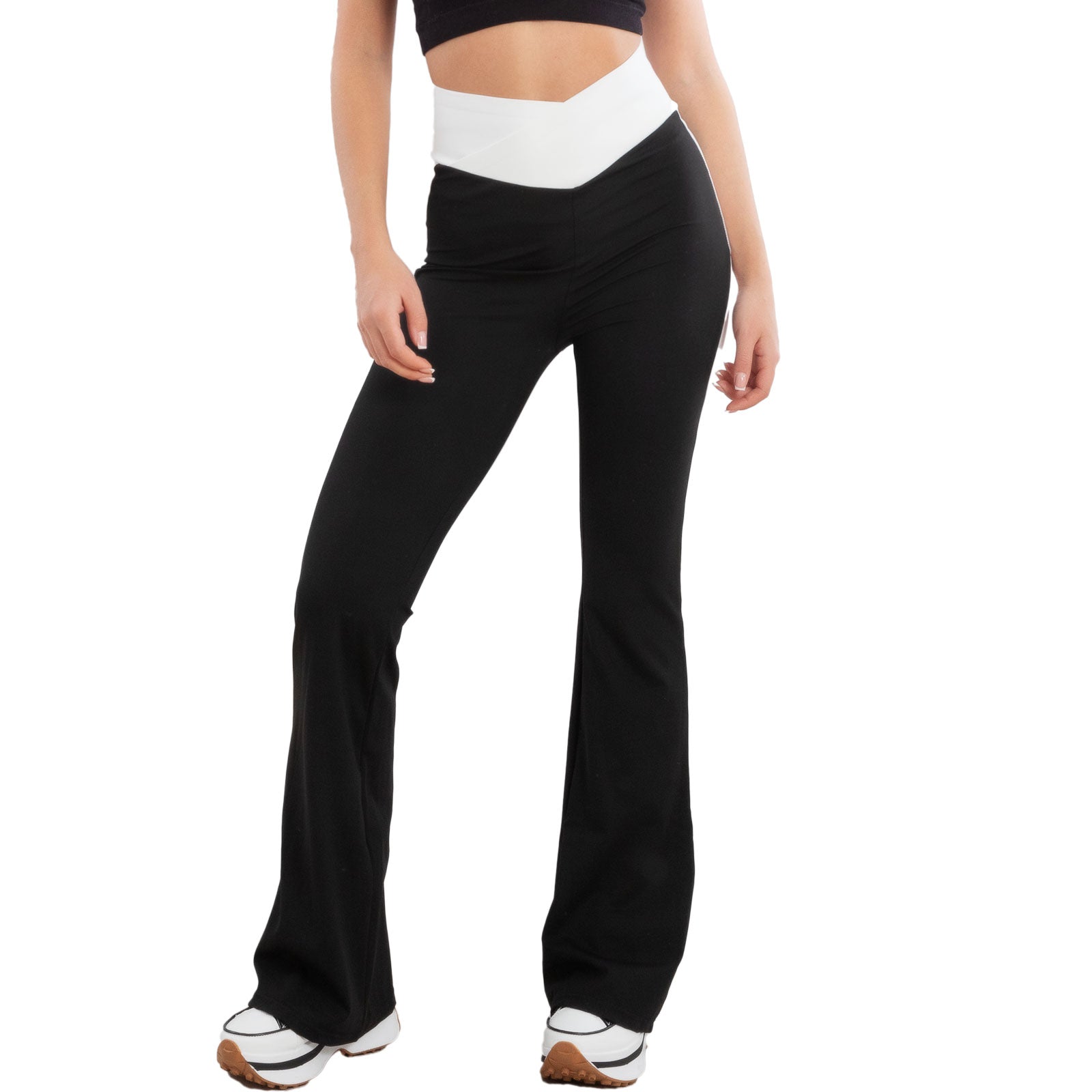 toocool leggings pantaloni donna zampa vita alta elasticizzati yy011