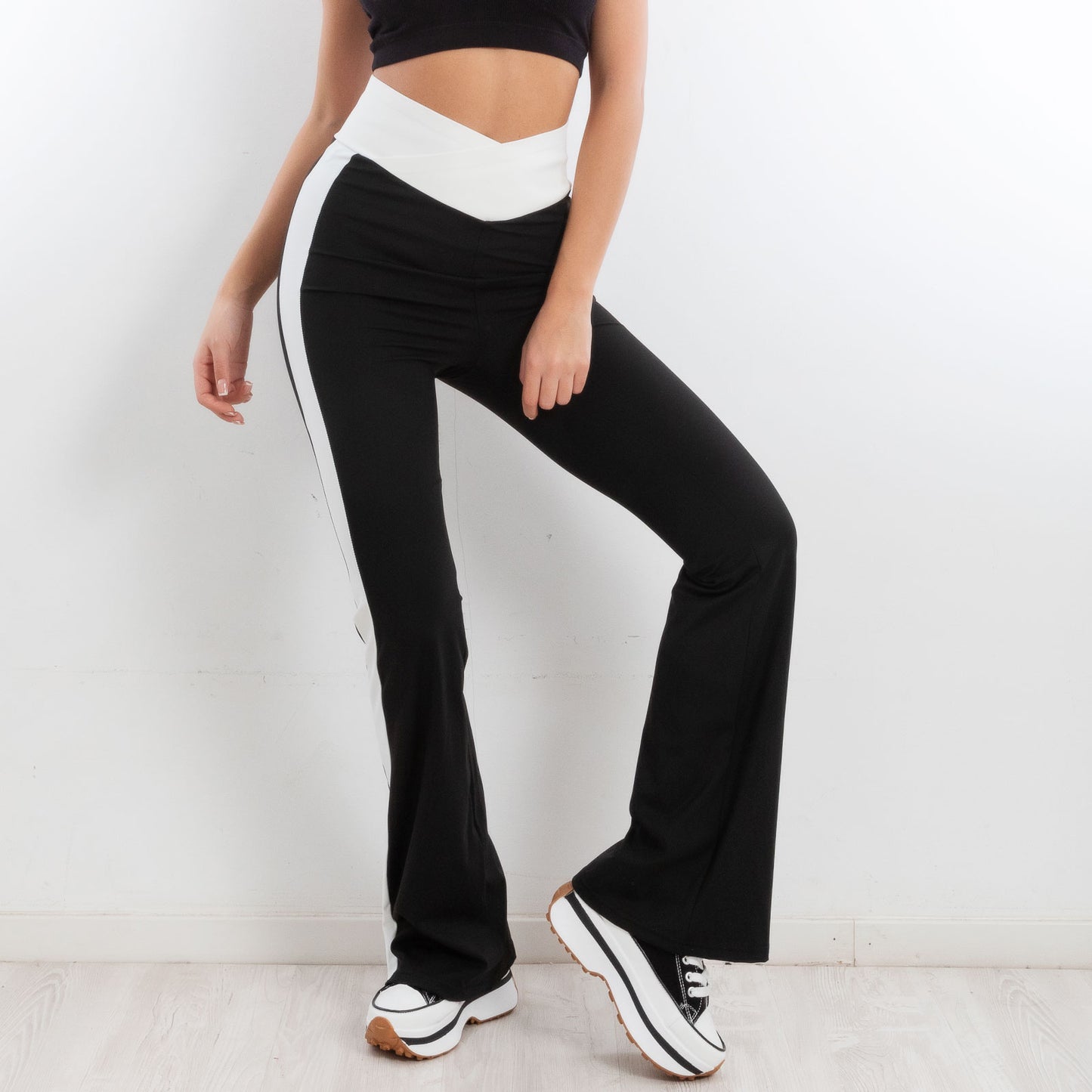 toocool leggings pantaloni donna zampa vita alta elasticizzati yy011