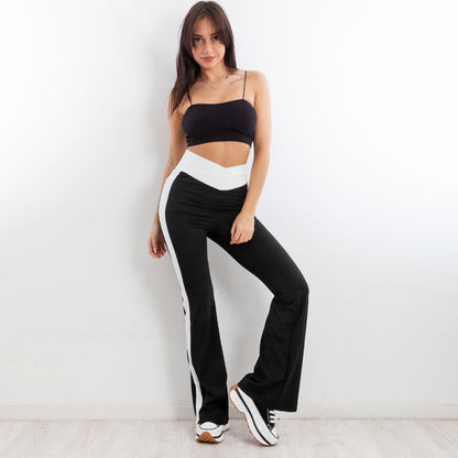 toocool leggings pantaloni donna zampa vita alta elasticizzati yy011