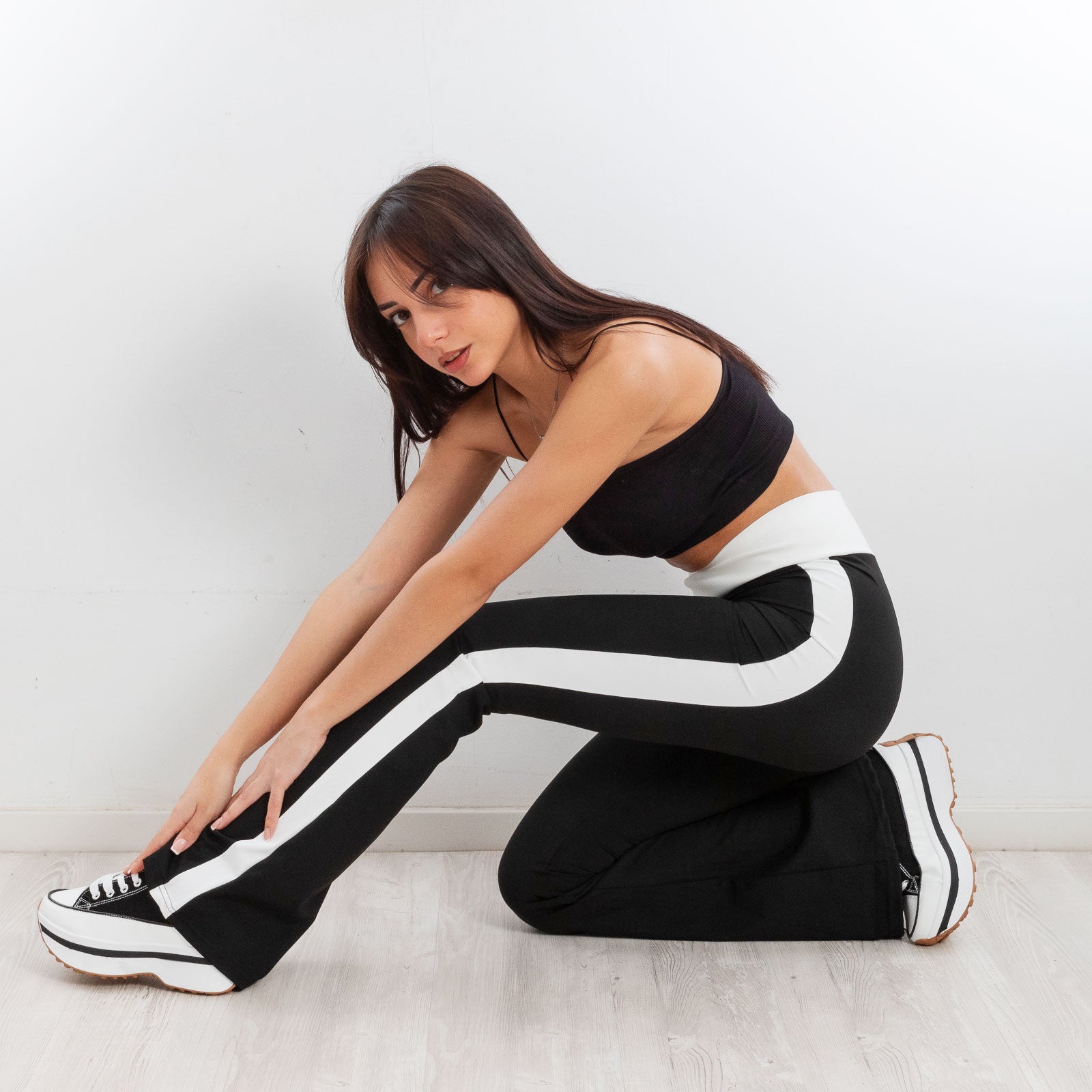 toocool leggings pantaloni donna zampa vita alta elasticizzati yy011