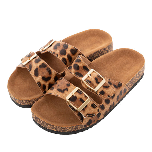 toocool ciabatte donna leopardate plantare anatomico sandali regolabili doppia fascia con fibbie dorate sabot estivi toocool p3284 leopardato 36