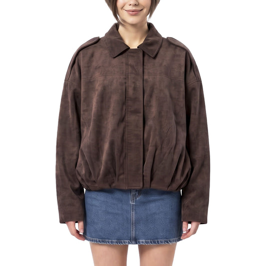 toocool giacca scamosciata casual donna bomber oversize marrone toocool vi 25173 marrone taglia unica