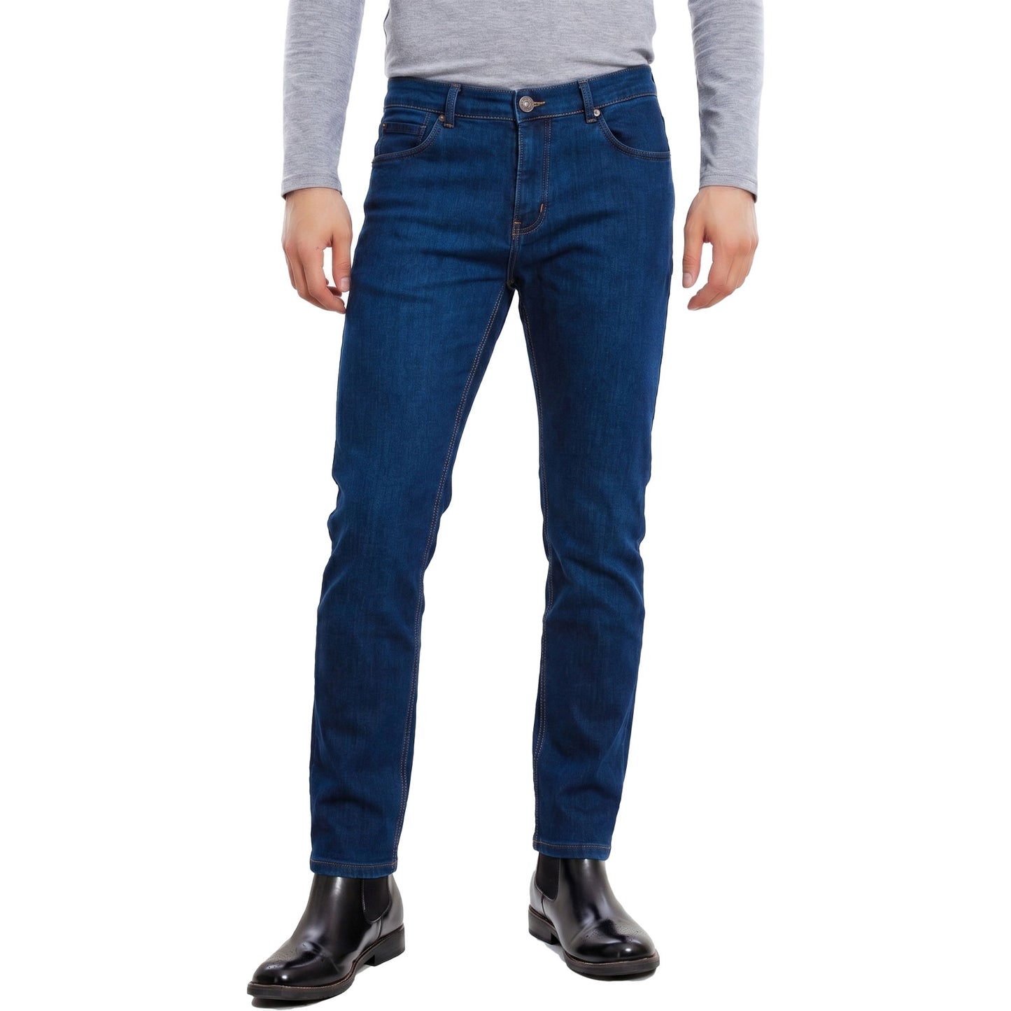 toocool jeans uomo invernale slim fit denim blu con interno in morbido micro pile toocool le 3163 blu 4228