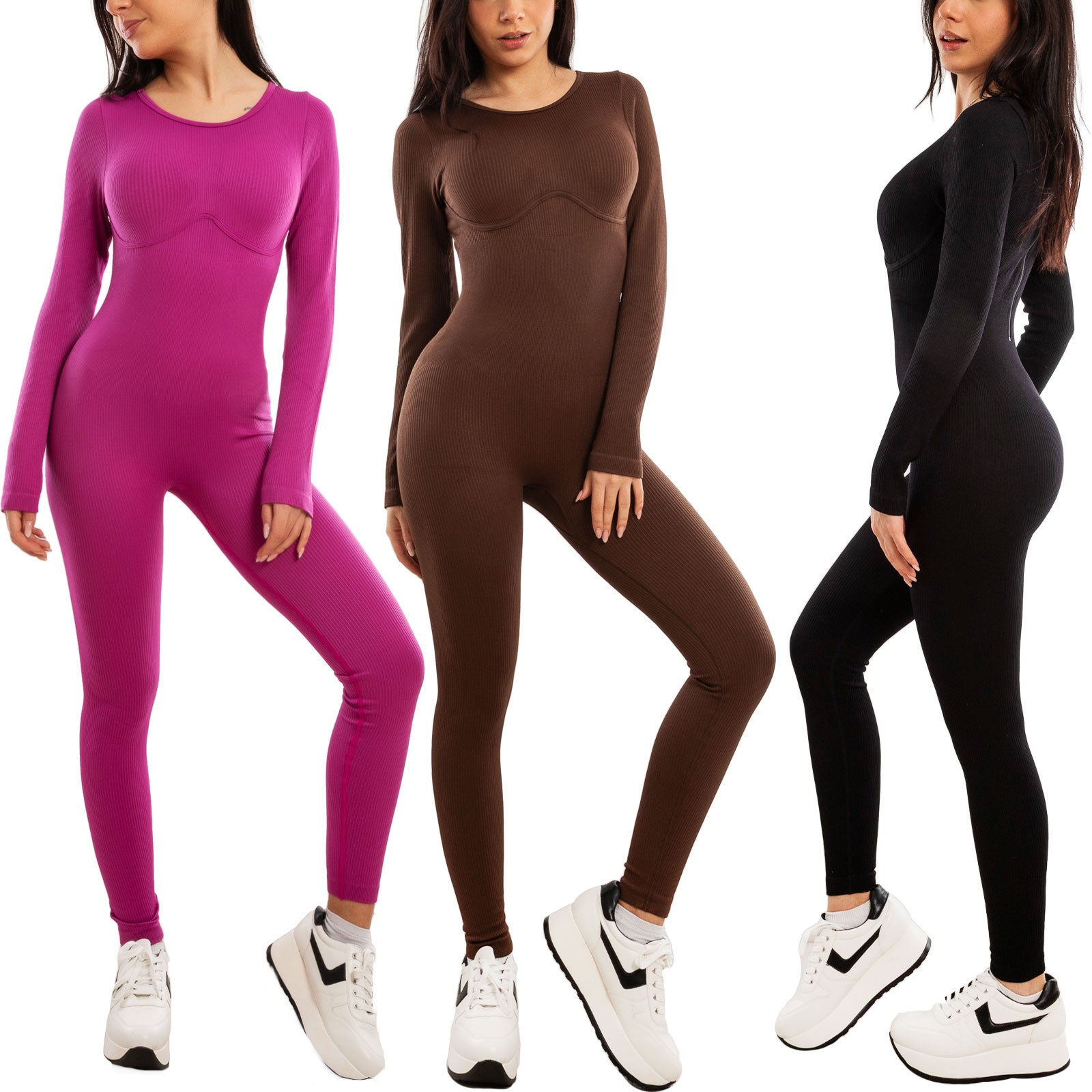 toocool jumpsuit overall sportiva donna aderente tuta intera yoga fitness push up elasticizzata palestra pilates toocool s90019 nero sm