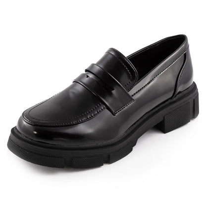 toocool mocassini donna platform con suola carrarmato scarpe penny loafer in similpelle lucida con tacco largo toocool ch2231