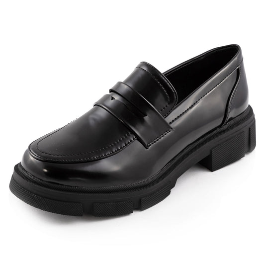 toocool mocassini donna platform con suola carrarmato scarpe penny loafer in similpelle lucida con tacco largo toocool ch2231