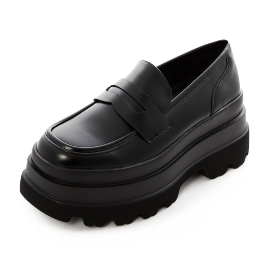 toocool mocassini flatform donna pelle sintetica scarpe chunky suola carrarmato alta loafer platform slip on toocool yl257 nero 36