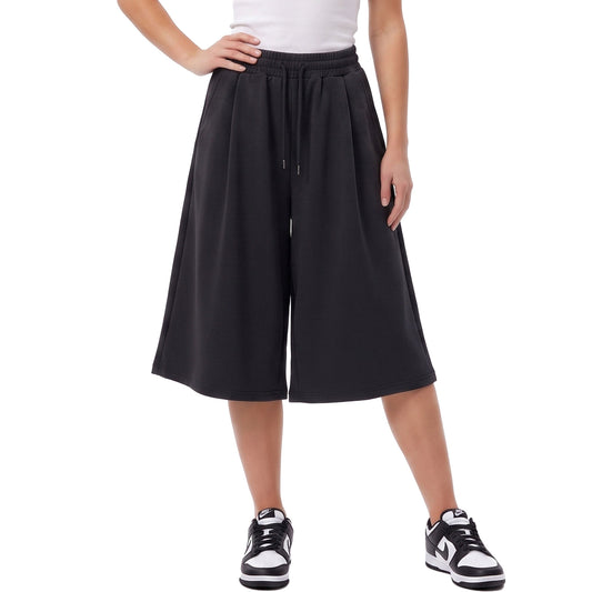 toocool pantaloncini joggers donna bermuda sportivi larghi basic toocool vi 5590 nero taglia unica