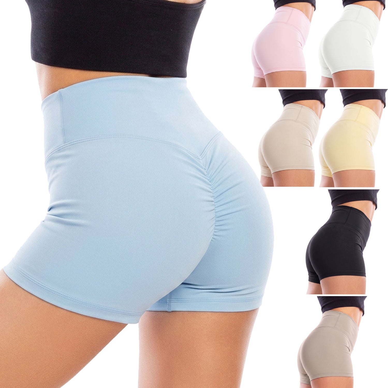 toocool pantaloncini sportivi donna push up vita alta toocool s90137 nero taglia unica
