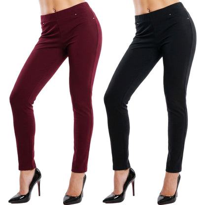 toocool pantaloni donna curvy slim fit elasticizzati leggings eleganti vita alta tessuto coprente comfort toocool ms 1184 nero m