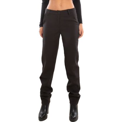 toocool pantaloni donna eleganti lavoro vita media classici sigaretta cameriera receptionist hostess ufficio taglio slim fit comfort mk 442 k nero s