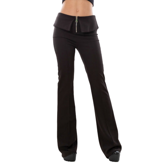 toocool pantaloni donna zampa vita alta campana eleganti elasticizzati flare toocool vb 15013 nero sm
