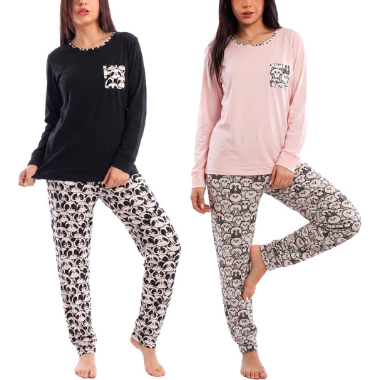 toocool pigiama donna felpato maglia manica lunga e pantaloni toocool rm6136 nero s