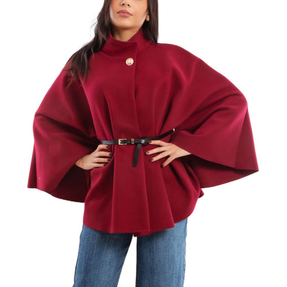 toocool poncho elegante da donna con cintura regolabile in vita mantella morbida vi 5192