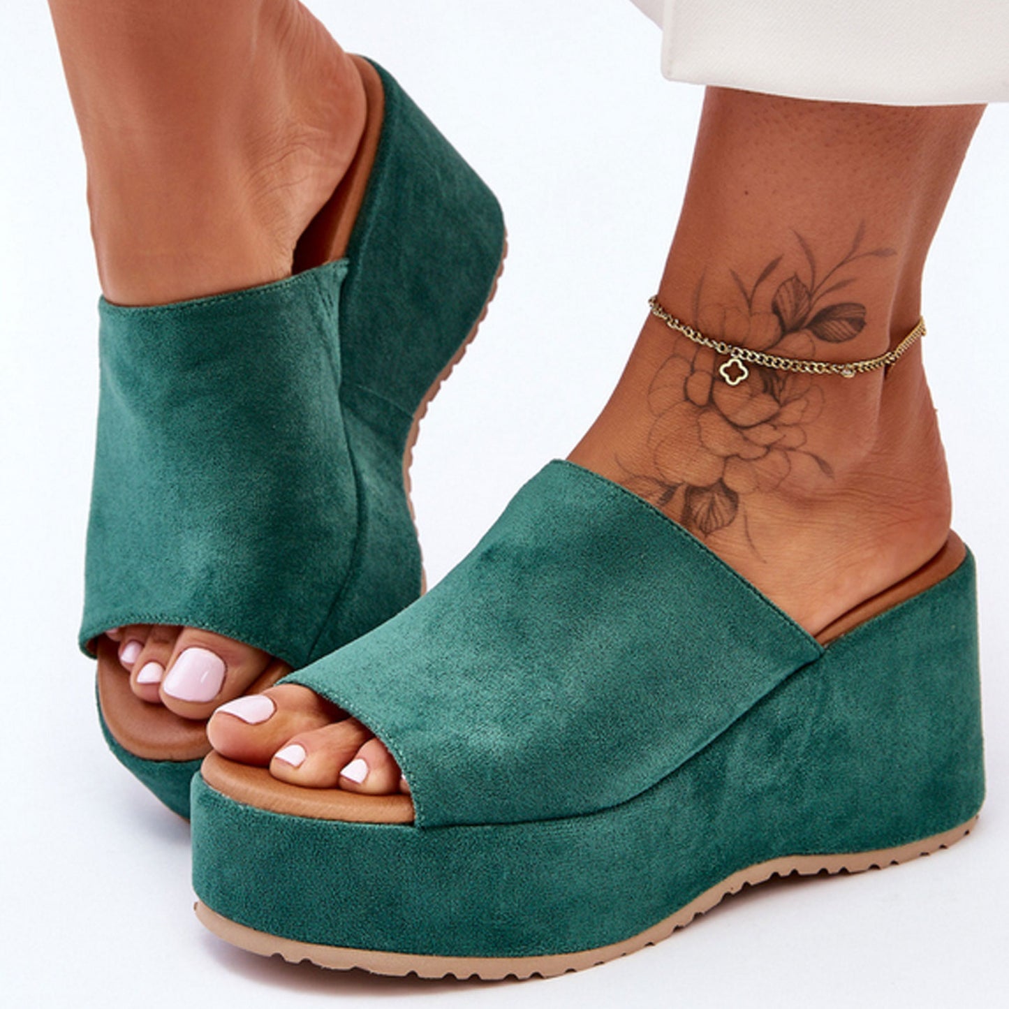 toocool sabot donna sandali scamosciati zeppa flatform hd055 181