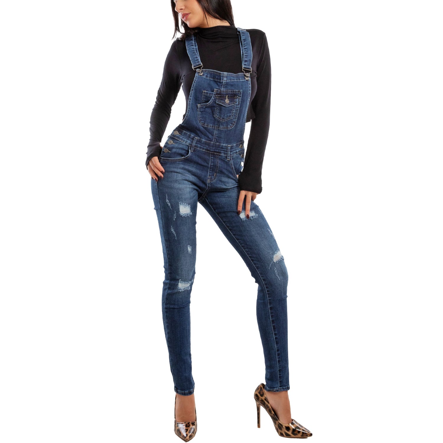 toocool salopette jeans donna overall tuta intera jumpsuit pantaloni tagli aderente denim toocool sa421 blu xs