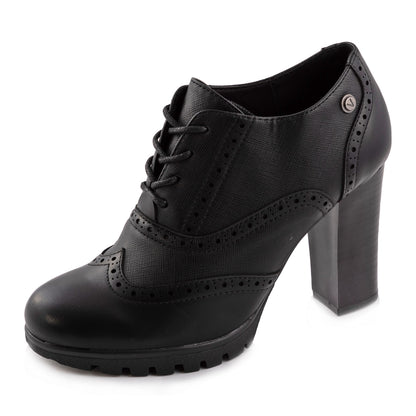 toocool scarpe donna francesine parigine stringate tacco grosso ch2183