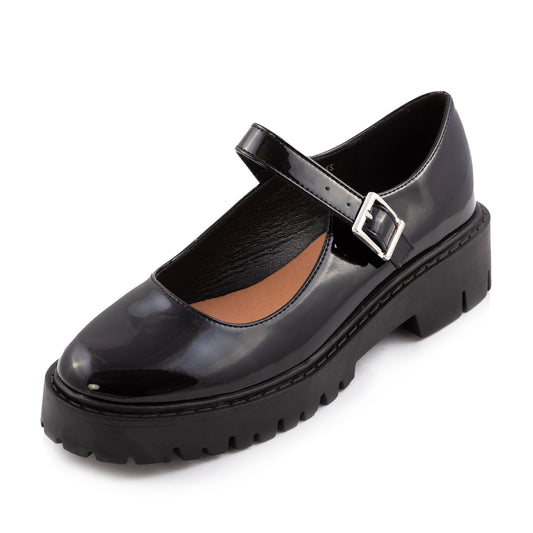 toocool scarpe mary jane donna vernice suola carrarmato chunky mocassini cinturino fibbia tacco largo toocool 2719 1 nero 36