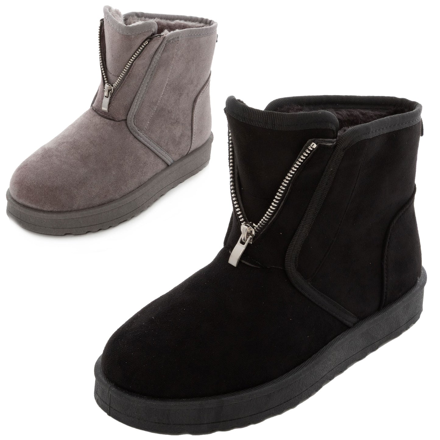 toocool scarponcini invernali uomo chiusura zip stivaletti caldi foderati in pelliccia sintetica tronchetti comodi toocool nu7709 nero 41