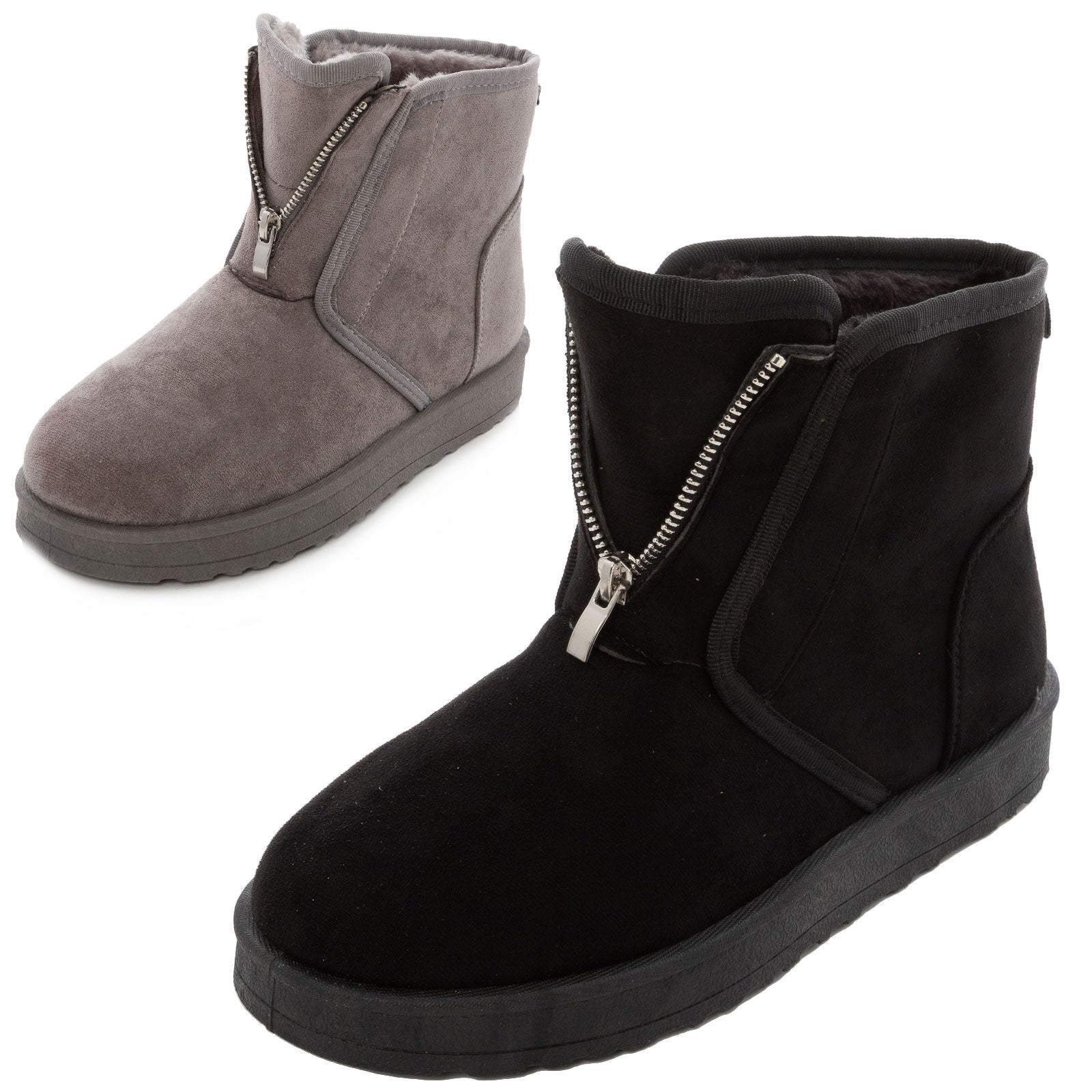 toocool scarponcini invernali uomo chiusura zip stivaletti caldi foderati in pelliccia sintetica tronchetti comodi toocool nu7709 nero 41