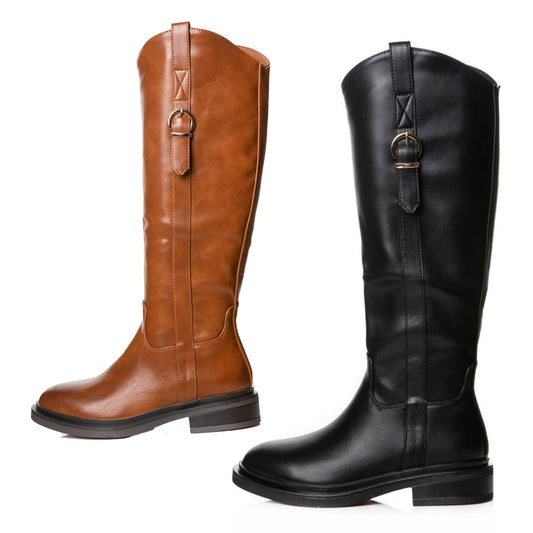 toocool stivali alti al ginocchio donna pelle sintetica stivali cavallerizza fibbia toocool d7977