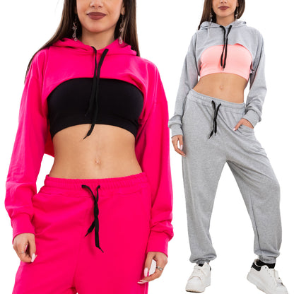 toocool tuta donna completo fitness sport vi 3249 grigio sm
