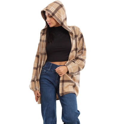 toocool giacca donna blazer felpa cardigan flanella cappuccio scozzese quadri toocool vi 5790 nero sl